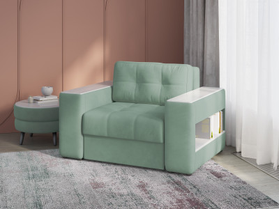 Кресло-кровать "Доро", Мятный/МДФ холст белый