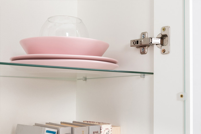 Валенсия Гостиная № 077, цвет ЛДСП белый шагрень/МДФ белый шагрень, ШхГхВ 272,2х38,3х225,2 см., универсальная сборка