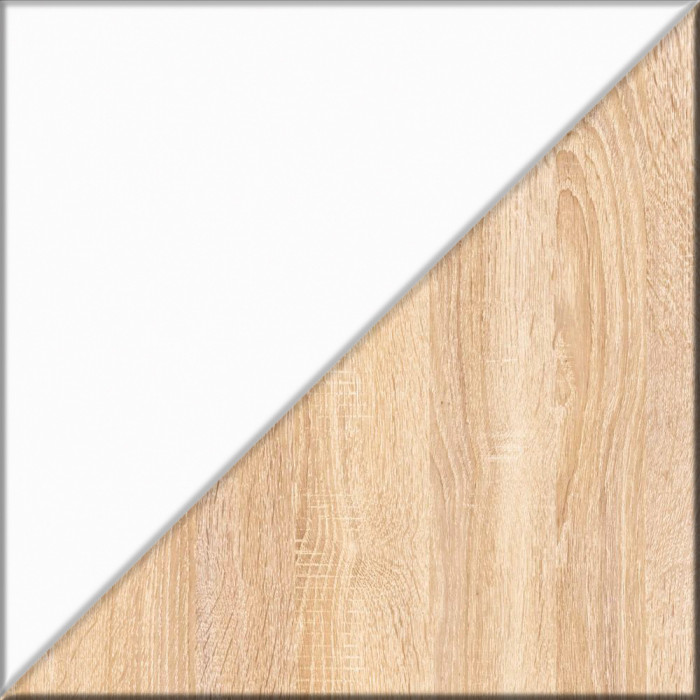 Прихожая П-6 Компоновка № 47, дуб сонома/фасады МДФ белое дерево фрезеровка прованс