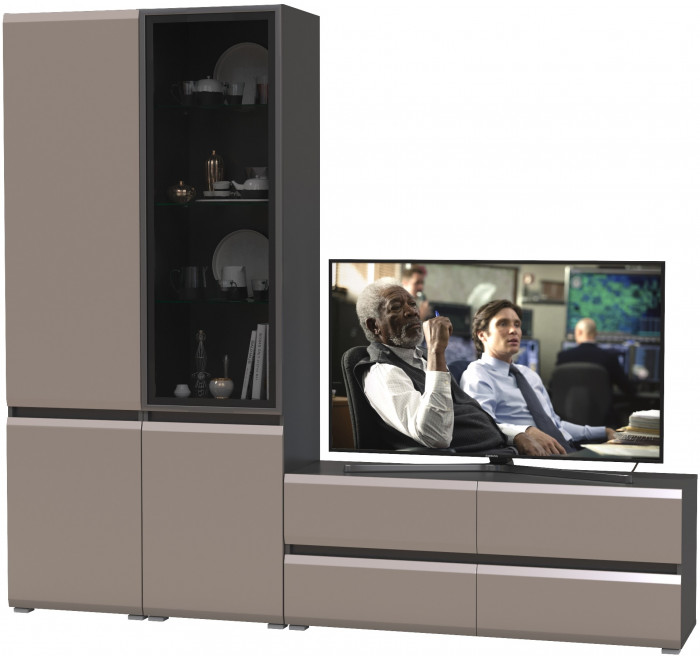 Сидней Комплектация № 013, корпус: антрацит/фасады: МДФ веллюто капучино