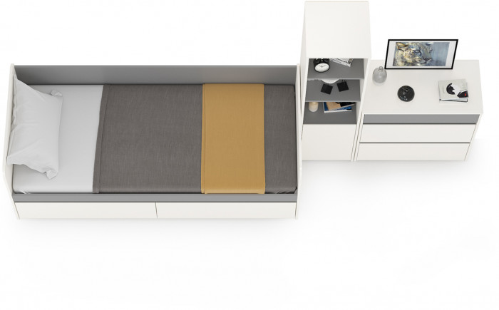 Торонто Компоновка № 24, белый шагрень/стальной серый