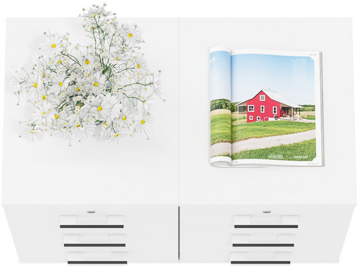 Две тумбы выкатных С-МД-3-02, белый шагрень