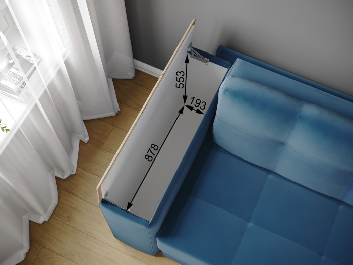 Диван раскладной Нави, серый/мдф бриз