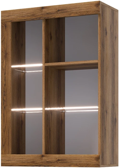 Прага Витрина универсальная ЛДСП Дуб Делано/Белый глянец