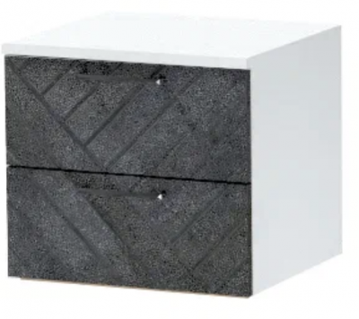 Тумба-6 прикроватная подвесная "Иннэс-7", Белый/Бетон графит