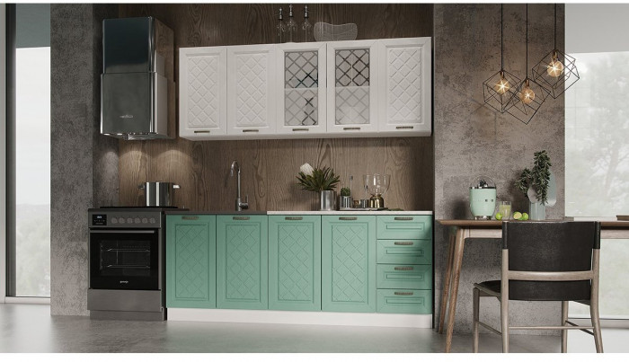 Кухня МДФ Агава 2000 (Трюфель, Белый)