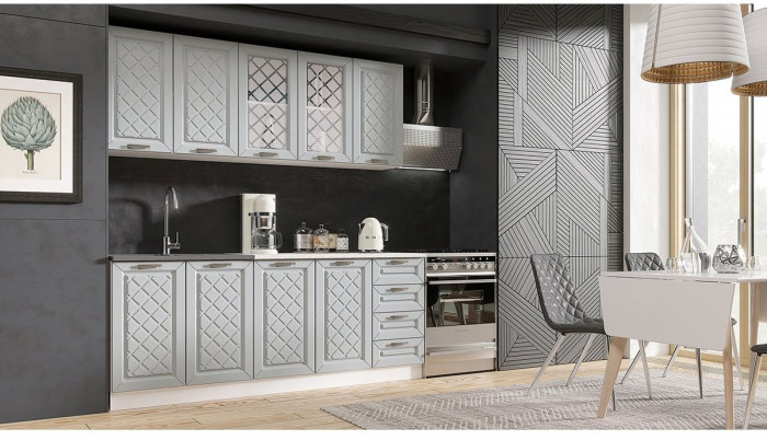 Кухня МДФ Агава 2000 (Трюфель, Белый)