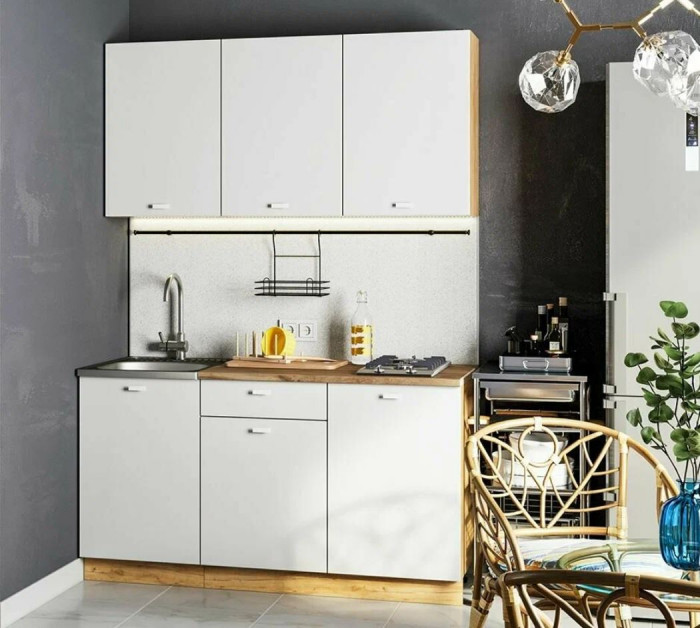 кухня Дана 1,5 дуб крафт золотой/белый