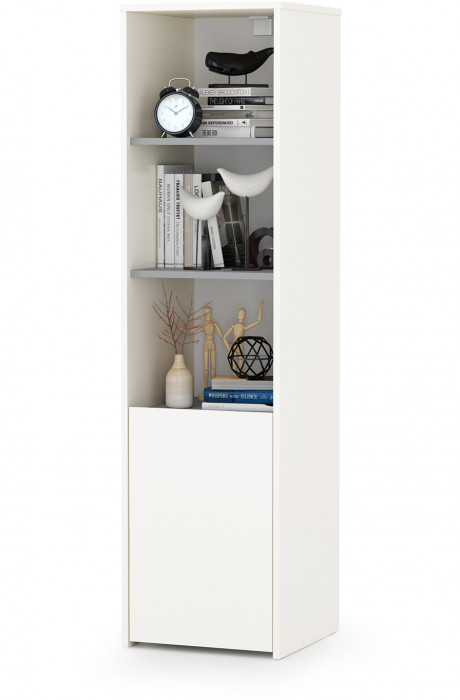 Торонто Компоновка № 07, цвет белый шагрень/стальной серый, ШхГхВ 320х53,1х149,7 см., универсальная сборка