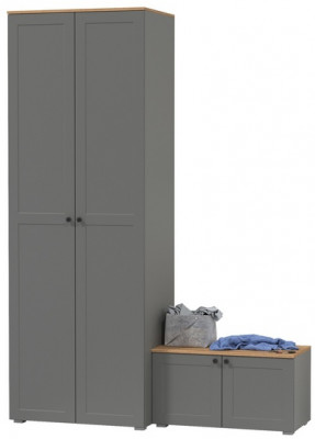 Остин Прихожая 06, цвет серый графит/дуб крафт золотой, ШхГхВ 160х54,3х229,6 см., универсальная сборка