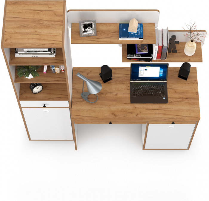 Вуди Компоновка № 04, белый премиум/дуб крафт золотой