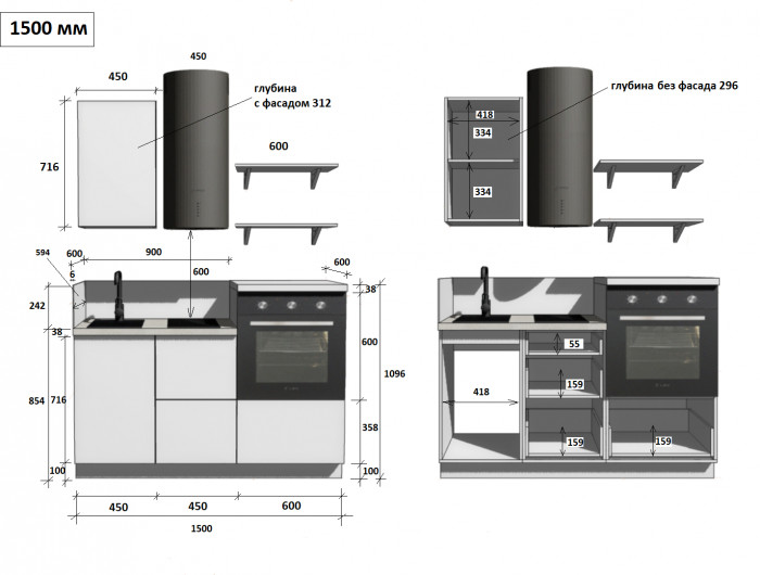 КГ 1500 ПВХ, Белый софт матовый Арника РМ в.2