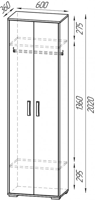 Прихожая 2-3430+2-3431дкт/граф Домино - Комплект для прихожей, дуб крафт табачный/графит