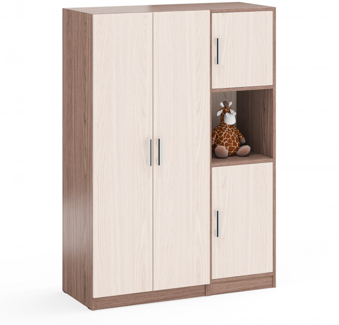 Шкаф С-МД-СК9Ш+Пенал С-МД-СК9П, ясень шимо светлый/ясень шимо тёмный