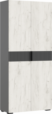 Роджина Шкаф двухстворчатый (800) (Белый глянец, Дуб Крафт Золотой)