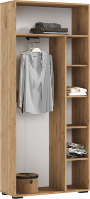 Роджина Шкаф двухстворчатый (800) (Белый глянец, Дуб Крафт Золотой)