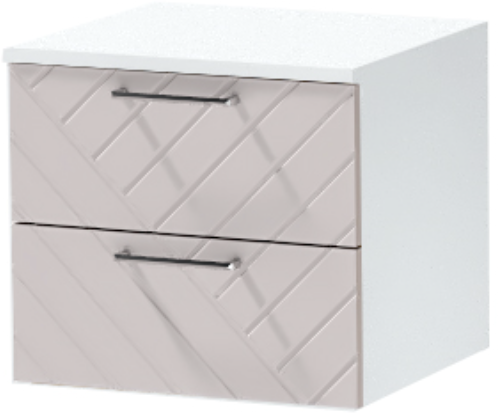 Тумба-6 прикроватная подвесная "Иннэс-7", Белый/Грэй софт