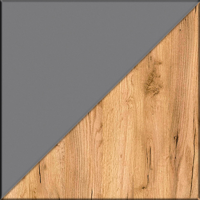 Остин 11.53 Кровать + ортопед + 16.47 Тумба под ТВ + 16.221 Комод, серый графит/дуб крафт золотой