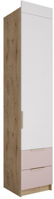 Модульная детская Лавис, композиция 3, Белый/Белый софт / Роза