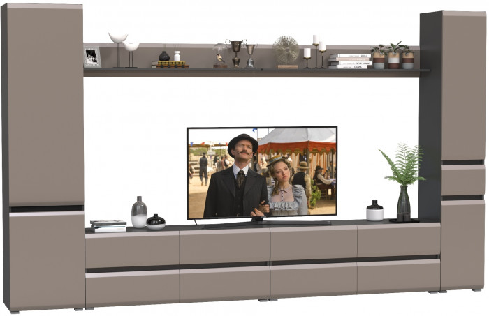 Сидней Комплектация № 107, корпус: антрацит/фасады: МДФ веллюто капучино