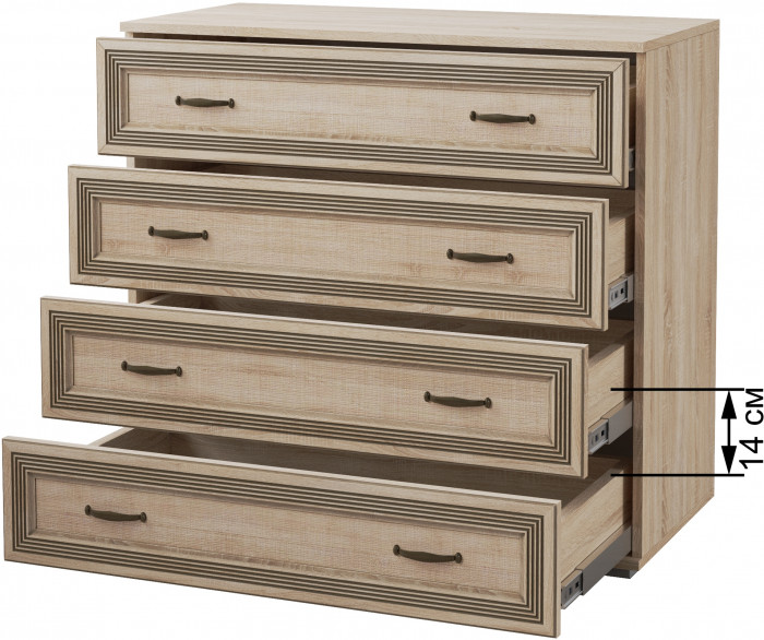 Модульная спальня Ливорно, набор 4, Дуб сонома