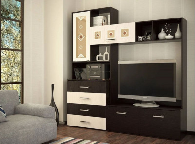 &quot;Белла&quot; центр. секция (2000х2120х470) венге/ясень белый