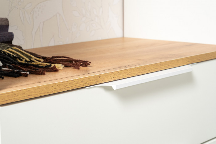 Октава Прихожая 24, цвет белый шагрень/дуб крафт золотой/фасады МДФ белый шагрень, ШхГхВ 193,7х35,4х197,6 см., универсальная сборка