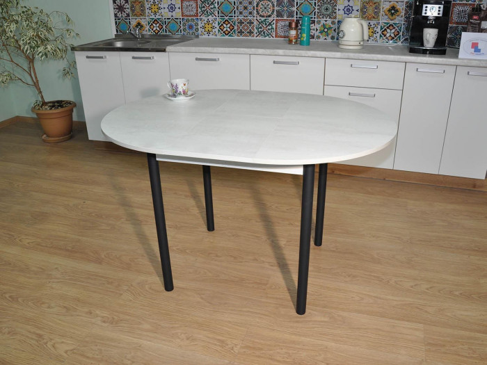 Стол обеденный Ники Черный / Бетон пайн белый