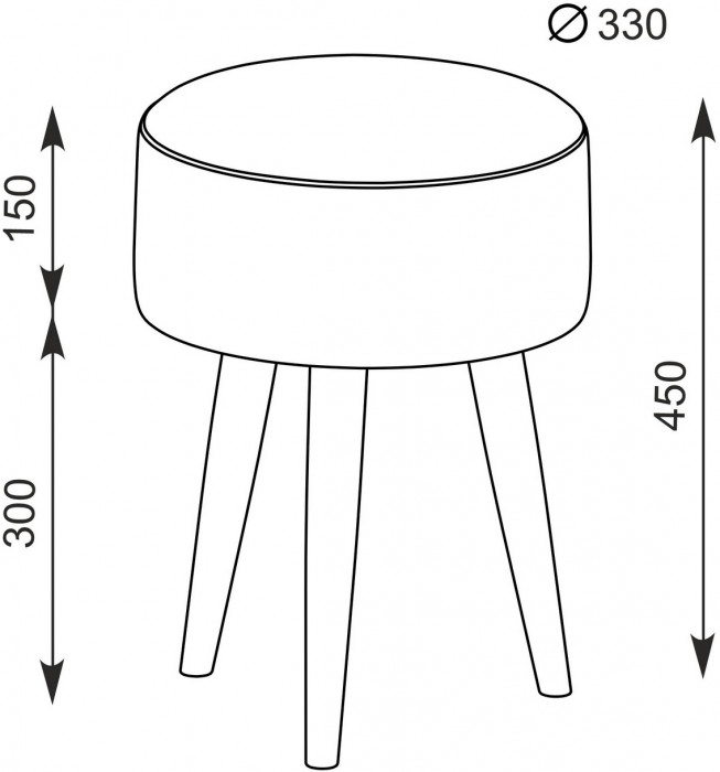 Банкетка 6-5132ТКчёр Юна, ткань чёрная с рисунком