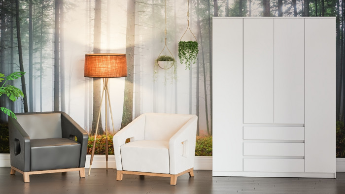 Мори Шкаф МШ1600.1, цвет белый, ШхГхВ 160,4х50,4х209,6 см.