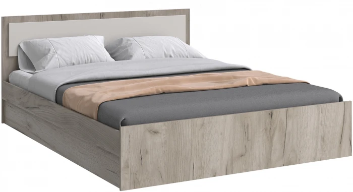 Кровать 1,6м с настилом ЛДСП Фиеста NEW, Дуб крафт серый/Кашемир