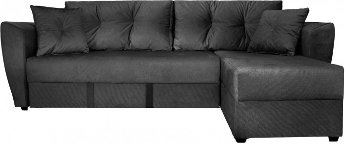Диван УГЛОВОЙ Амстердам велюр черный 160