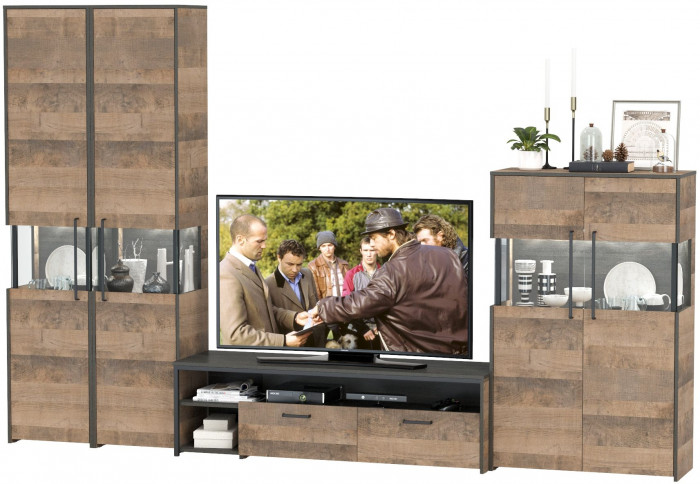 Трувор Гостиная 040, дуб гранж песочный/интра