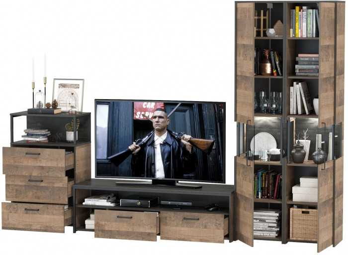 Трувор Гостиная 040, дуб гранж песочный/интра