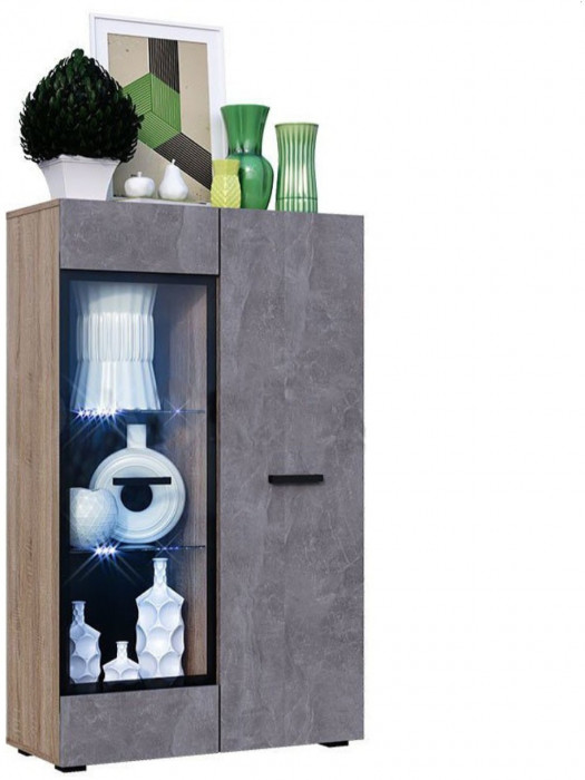 Модульная гостиная Нэнси New ЛДСП Вариант №1 (Бетон светлый, Дуб Сонома)